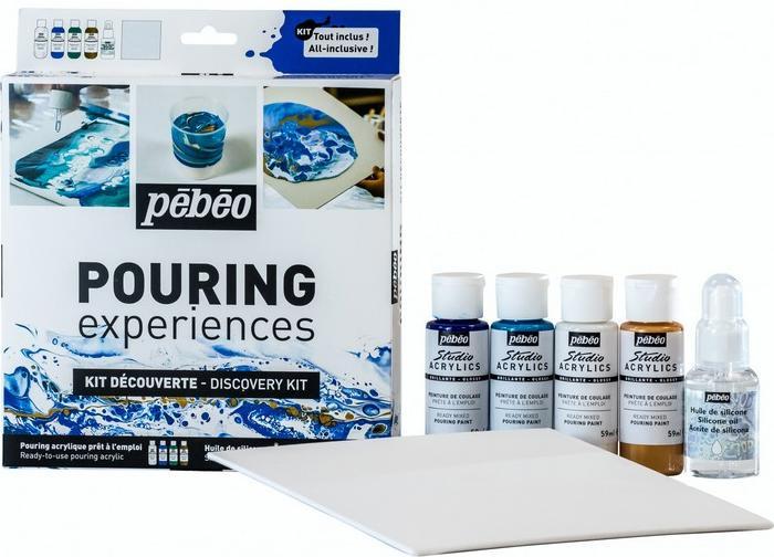 Actual product image Pebeo Discovery Kit Pouring 4X59Ml + silicone 50Ml