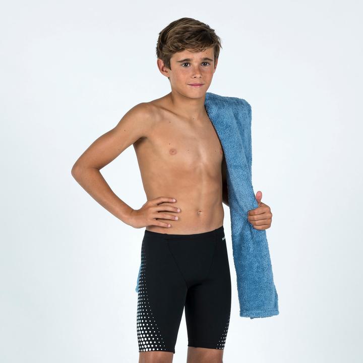 Image du produit Nabaiji Maillot de bain jammer natation Garçon - 500 Fitib noir mesh blanc (158)