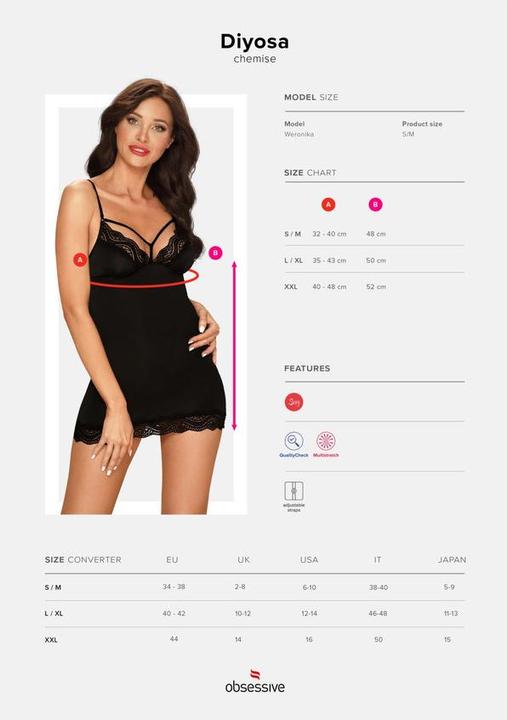 Image du produit Obsessive Diyosa Déshabillé avec string sexy (M, S)