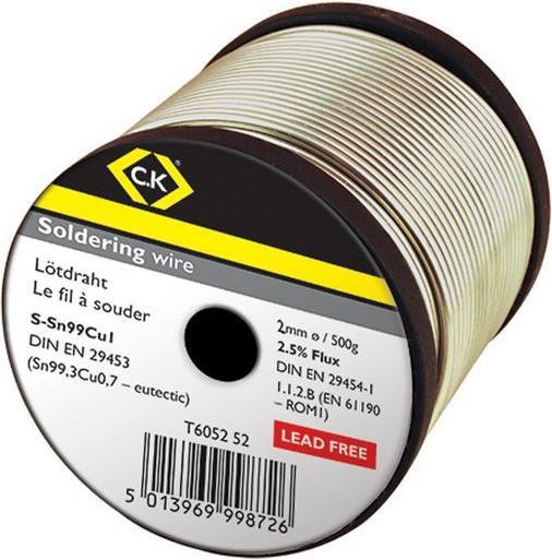 Actual product image C.K Magma Solder wires, Sn99/Cu1, 2mm, 500g (Solder wire dispenser)