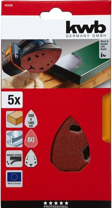 Actual product image kwb Mouse adhesive discs K80 / 5 pieces (80)