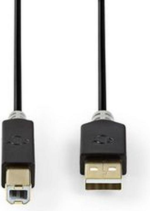 Produktbild Nedis Kabel USB 2.0 A Stecker - B M acho 2.0 m Anthrazit (2 m, USB 2.0)