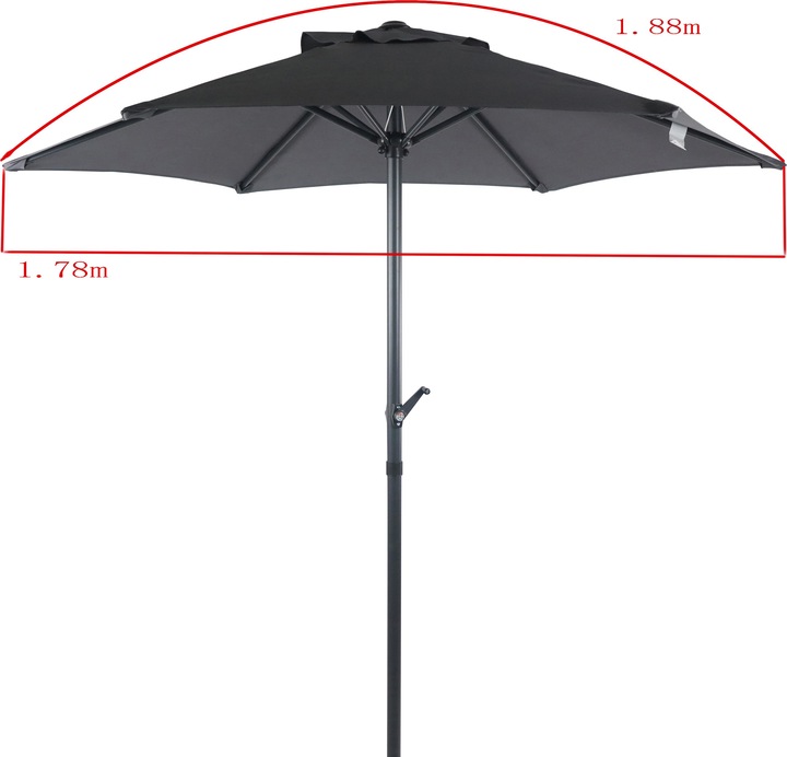 Actual product image VCM Parasol balcony umbrella round UV protection (1.80 m)