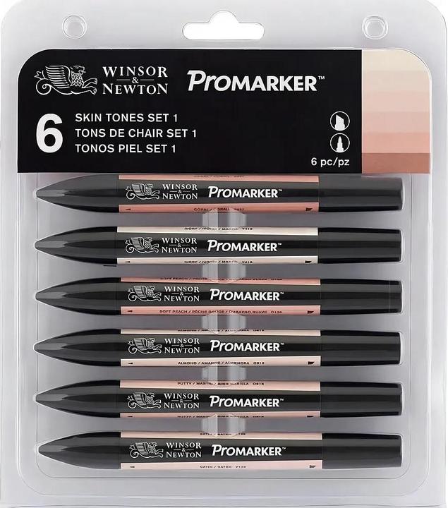 Actual product image Winsor & Newton 0290114 ProMarker, Professional Layout Marker - 2 tips, fine and wide for Zeic (6x)