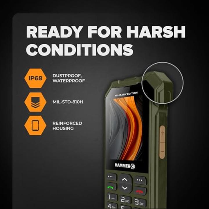 Image du produit Myphone Hammer 6 LTE vert / 2,4" / 2MP / microSD / IP68 / fonction SOS (2.40", 2 Mpx)