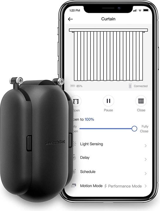 Productafbeelding SwitchBot Smart Curtain Motor U Rail 2 zwart