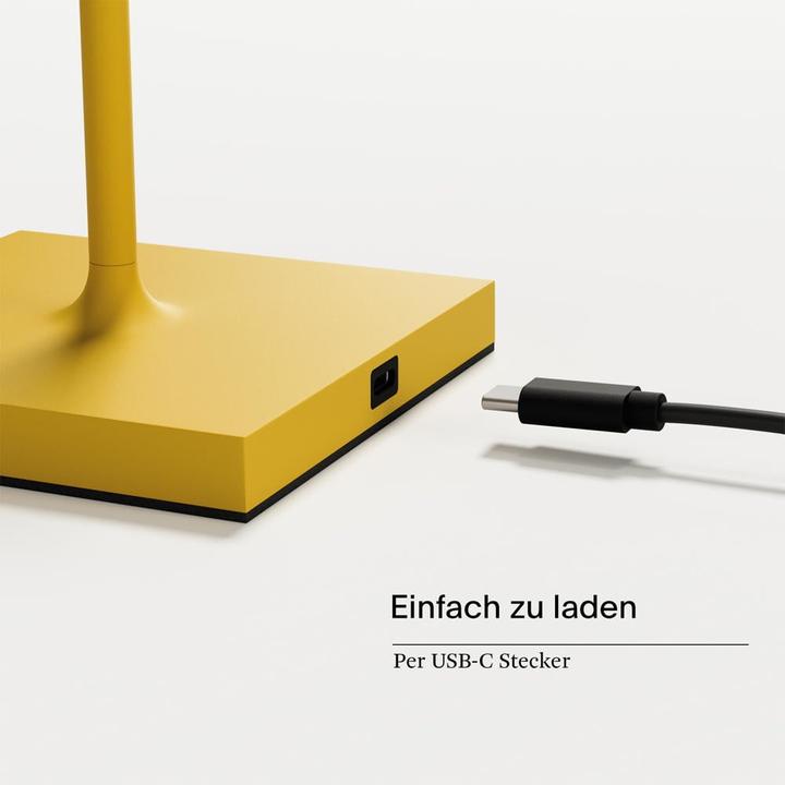 Actual product image Sigor Rechargeable table lamp Nuindie USB-C 38cm sun yellow round 2,2W FlexMood 2200K/2700K IP54 Ra85 (197 lm)