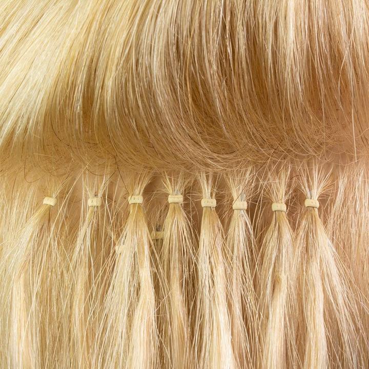 Actual product image Hair2heart Premium nanoring Real Hair Extensions Smooth 100 Strands 1g 60cm Honey Blonde (Honey blonde, 60 cm)