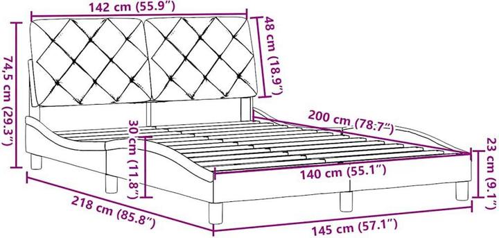 Image du produit vidaXL Bettgestell (140 x 200 cm)
