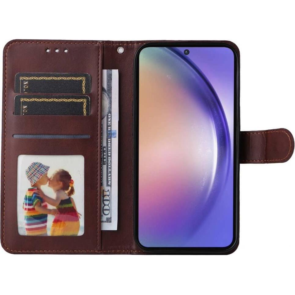 Thumbnail - Cover-Discount Galaxy A55 - Premium Handyhülle Etui braun (Samsung Galaxy A55), Smartphone Hülle, Braun