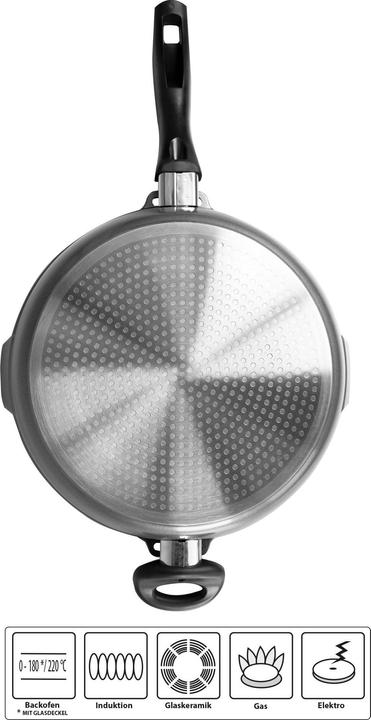 Produktbild Stoneline FUTURE Schmorpfanne 28 cm, mit Siebglasdeckel (Kochtopf, Aluminium, 28 x 6.50 cm)