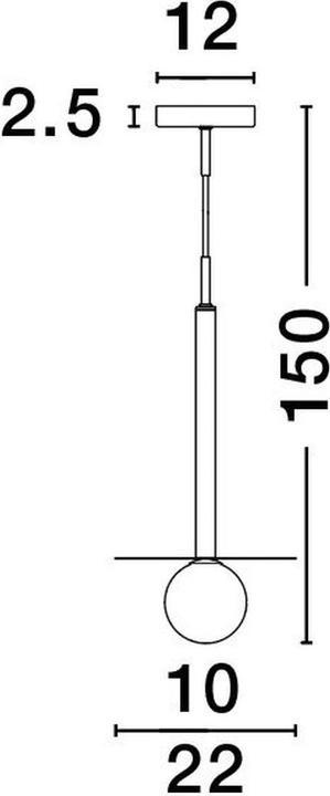 Produktbild Nova Luce PIELO Pendelleuchte G9 Schwarz 150x22cm dimmbar 9043306