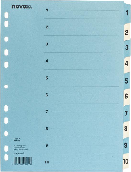 Produktbild Novooo Kartonregister blau/beige A4