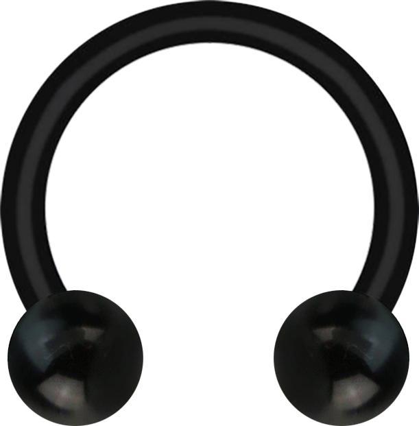 Image du produit Star Piercing Micro Circular Barbell noir avec deux boules (sans laiton, Matières plastiques)