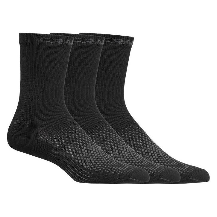Craft, Damen, Sportsocken, Core Dry High Socks 3-Pack (40 - 42), Schwarz