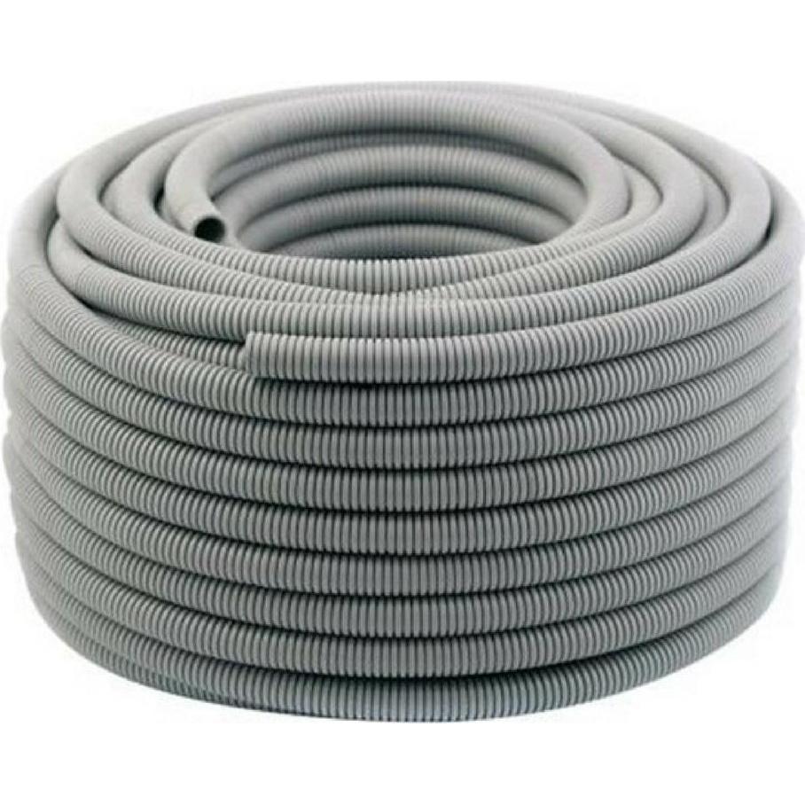 Pawbol Przewód Rura karbowana 6161A-25P PVC, typ lekki 320N z pilotem 25 m biała, Cavo audio