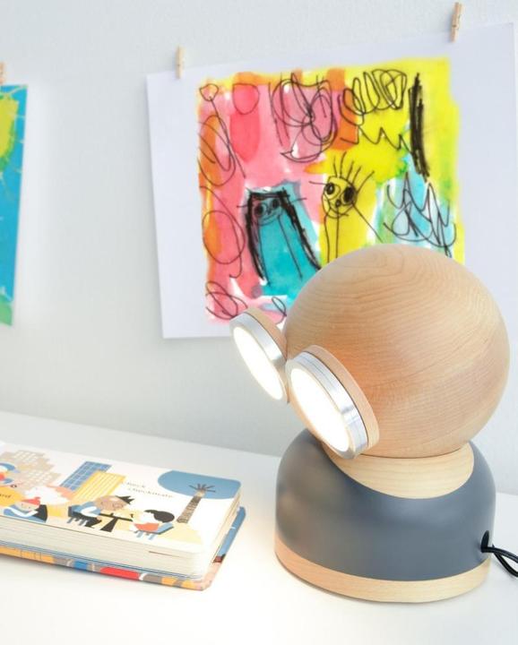 Produktbild Allocacoc Mr Watt Goggle Lampe en Bois Gris Bleue (180 lm)