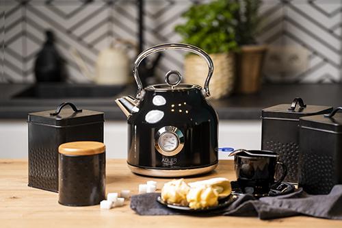 Actual product image Adler AD 1346b Kettle with a Thermomete, Electric, Power 2200 W, Capacity 1.7 L, Black (1.70 l)