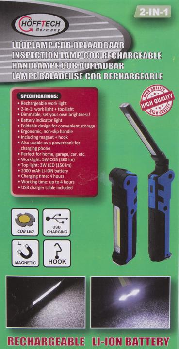 Produktbild ProPlus Handleuchte + Taschenlampe 2-in-1 aufladbar 2000 mAh (360 lm)