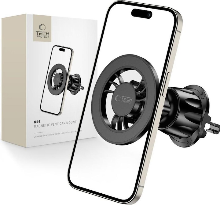 Actual product image Tech-Protect N56 magnetic car phone holder with MagSafe for air vent - black