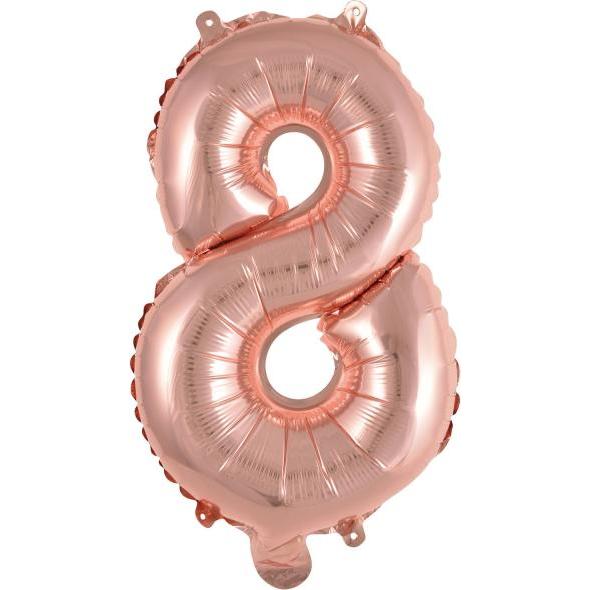 Amscan Folienballon Mini Zahl 8 rose