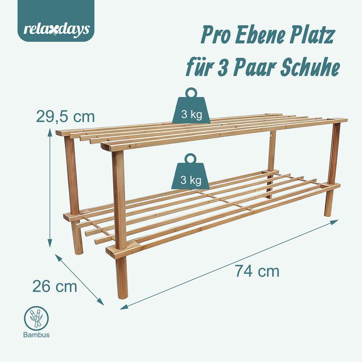 Produktbild Relaxdays Schuhregal (74 x 26 x 30 cm)
