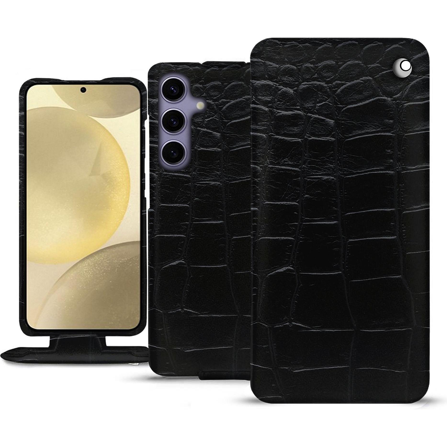 Noreve Lederschutzhülle vertikal (Samsung Galaxy S24+), Smartphone Hülle, Schwarz