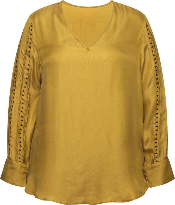 Immagine prodotto Ulla Popken Blusa con perline, Cupro, scollo a V e maniche lunghe (54)