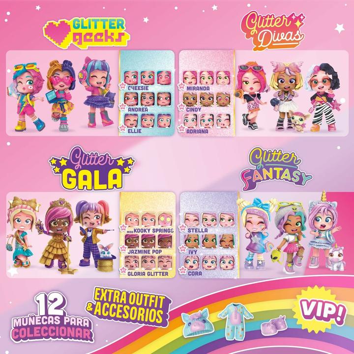 Actual product image KookyLoos Doll with pet Glitter Glam 1 piece
