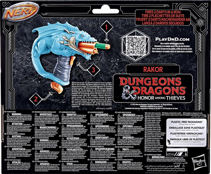 Immagine prodotto Nerf Dungeons & Dragons Rakor Blaster e 4 dardi Elite 2.0, D&D