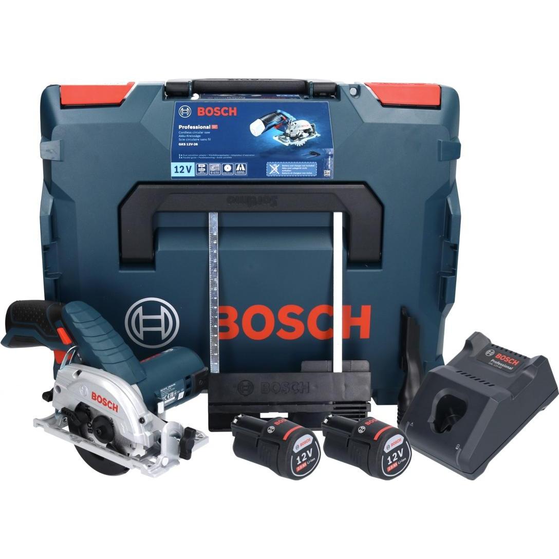 Thumbnail - Bosch Professional, Handkreissäge, Bosch GKS 12V-26 Professional Akku HandkreissÃ¤ge 12 V 85 mm + 2x Akku 2,0 Ah + Ladeg...