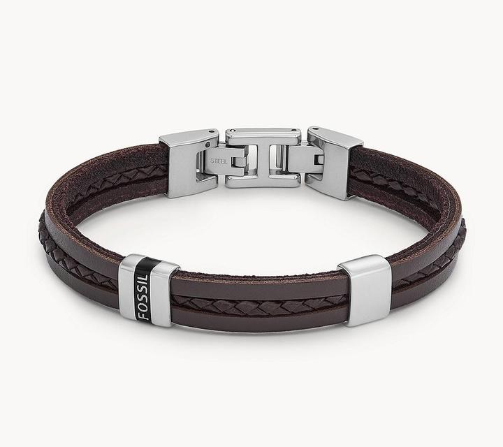 Immagine prodotto Fossil Bracciale gioiello (21.30 cm, Cuoio, Acciaio inossidabile)