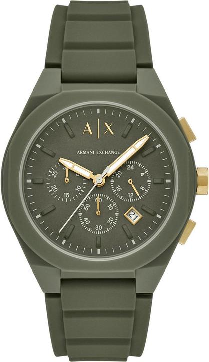 Armani Exchange SYNC Heren Horloge 44 mm - Groen (Chronographe, Montre analogique, 44 mm)