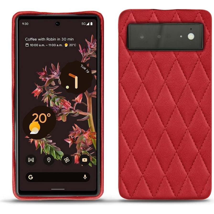 Noreve Lederschutzhülle (Google Pixel 6), Smartphone Hülle, Rot