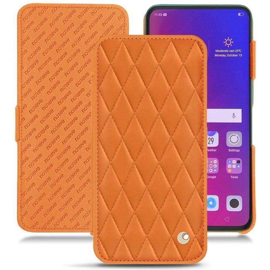Noreve Lederschutzhülle horizontal (Oppo Find X), Smartphone Hülle, Orange