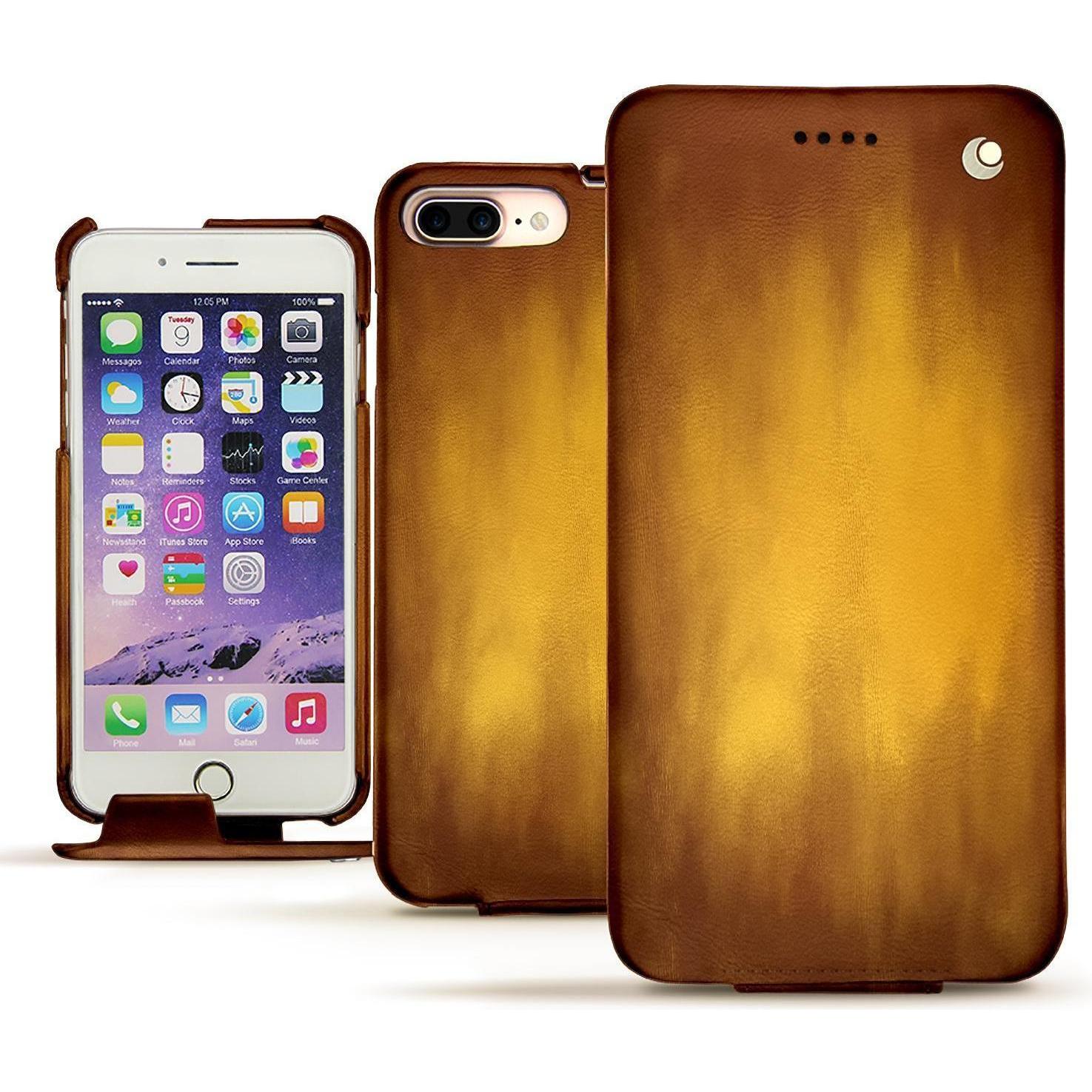 Noreve Lederschutzhülle (Apple iPhone 7 Plus), Smartphone Hülle, Schwarz, Grau