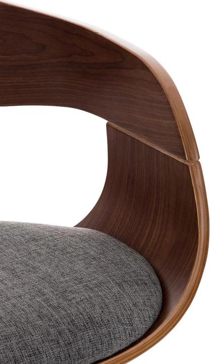Actual product image CLP Barstool Kingston Fabric, walnut/light grey