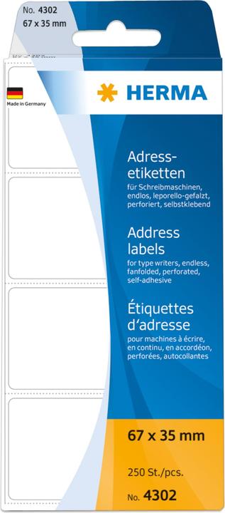 Produktbild HERMA Adressetiketten für Schreibmaschinen