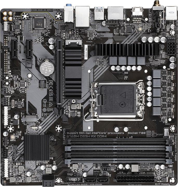 Actual product image Gigabyte B760M DS3H AX DDR4 (LGA 1700, Intel B760 Express, mATX)