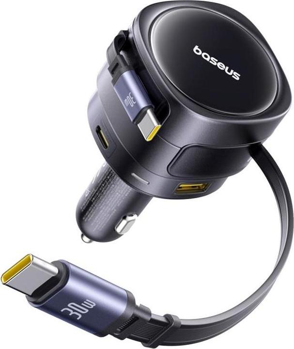 Image du produit Baseus Enjoyment Max Car Charger C+C Cables & U+C Ports 90W Cosmic Black