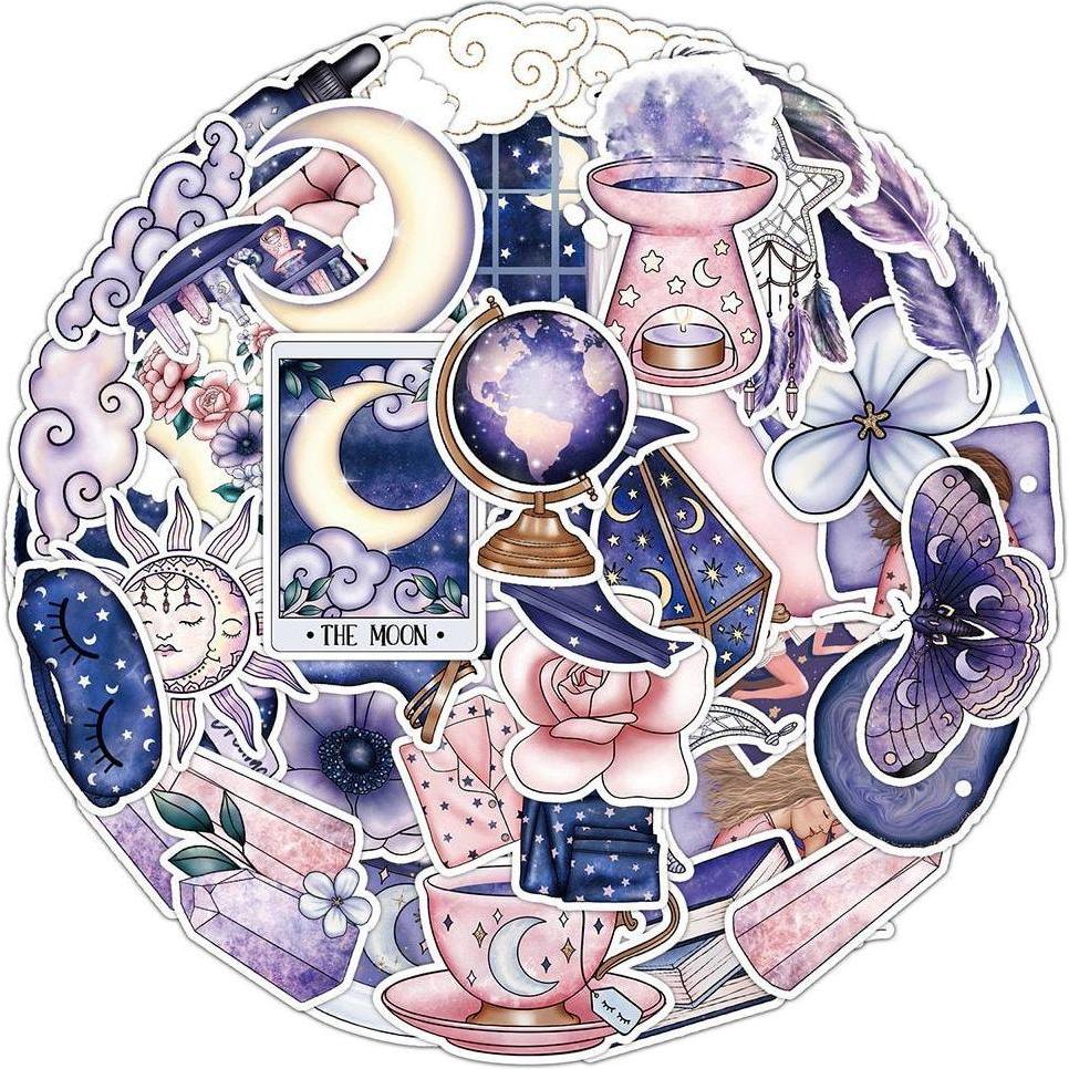 Thumbnail - JTI, Sticker, Süsse Aufkleber - Mondmotive - 50 Stk