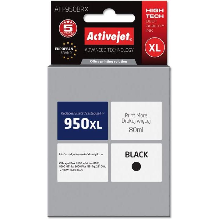 Activejet, Druckerpatrone, AH-950BRX Premium - 80 ml - Schwarz (BK)