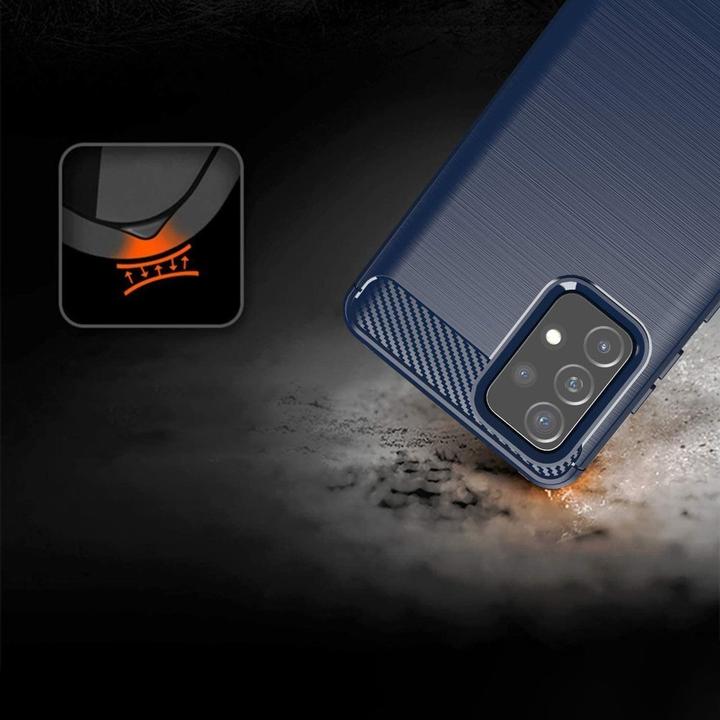 Produktbild Hurtel Carbon Case Flexible Cover TPU Case for Samsung Galaxy A72 4G blue (Samsung Galaxy A72)