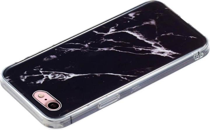 Productafbeelding Cover-Discount iPhone SE / 8 / 7 - Siliconen Rubber Hoesje Zwart Marmer (Apple iPhone 7, Apple iPhone 8)