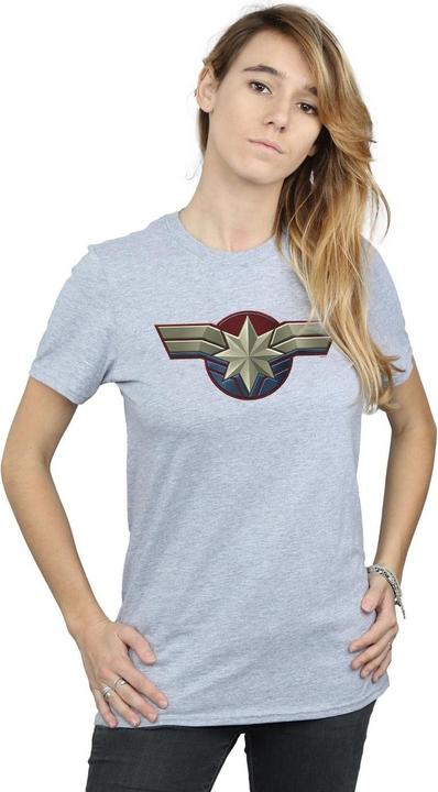 Actual product image Womens/Ladies Captain Chest Emblem Cotton Boyfriend T-Shirt (S)