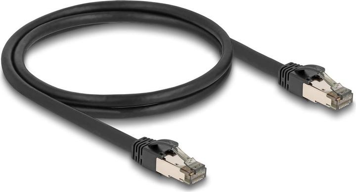 Actual product image Delock RJ45 network cable Cat.6A U/FTP ultra flexible with inner metal jacket 1 m black (U/FTP, CAT6a, 1 m)