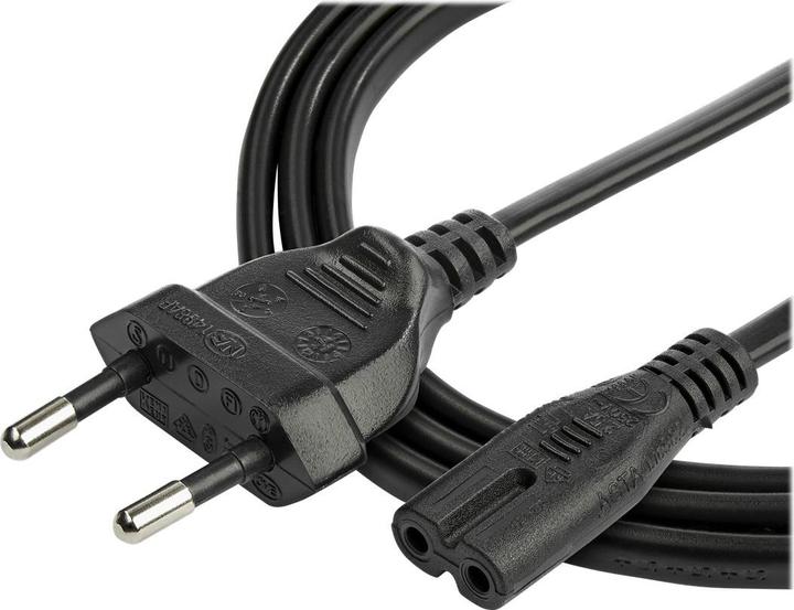 Actual product image StarTech com 2m (6ft) Laptop Power Cord, EU Plug to C7, 2.5A 250V, 18AWG, Laptop Replacement Cord, P (2 m)