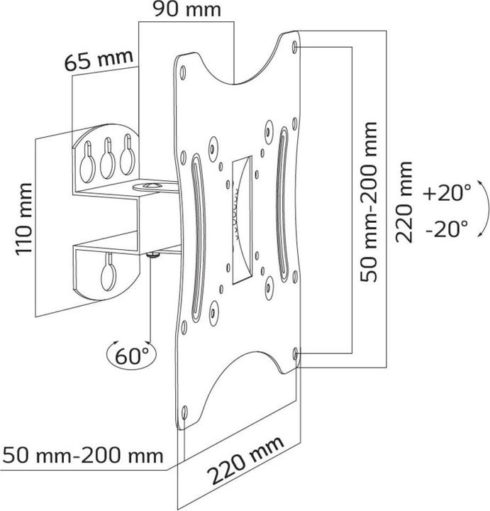 Actual product image Techly Shelf for TV screen black