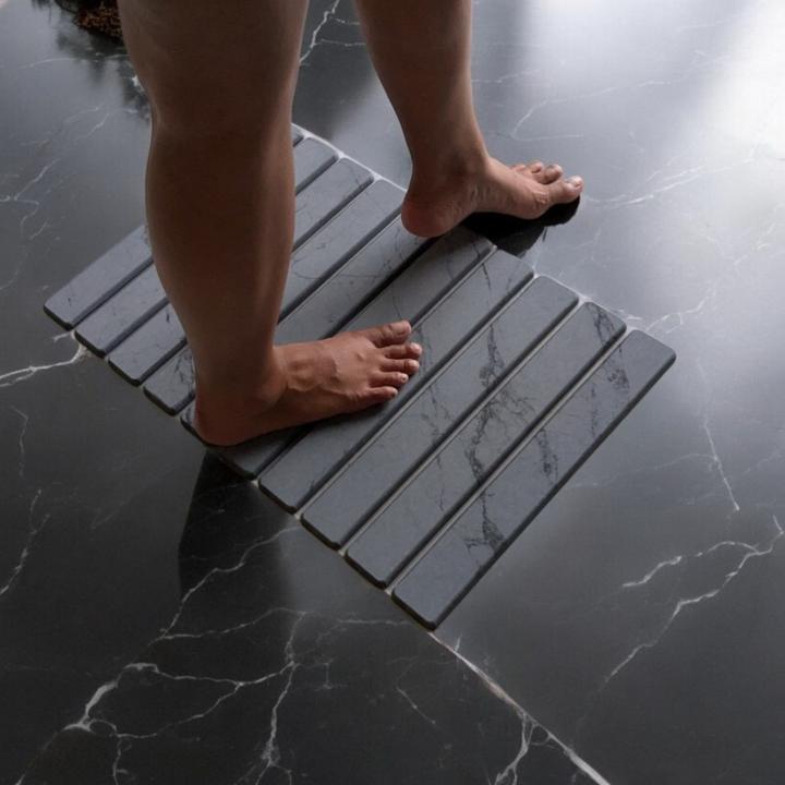 Produktbild Moonstone Badematte Melipa aschegrau aus Kieselgur (60 x 36 cm)