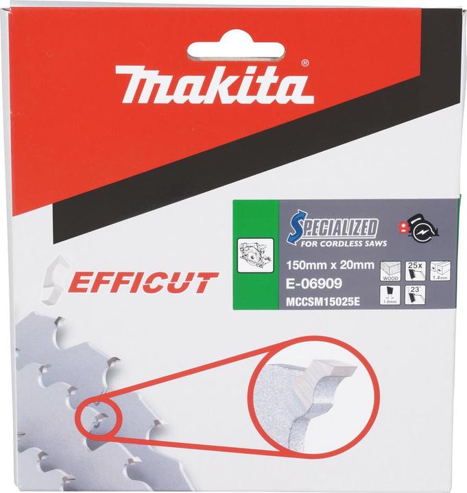 Productafbeelding Makita Zaagblad 150x1,4x20, 25Z EFFICUT